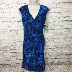 ❌SOLD❌Chaps Drape Front Ruched Poly Dress